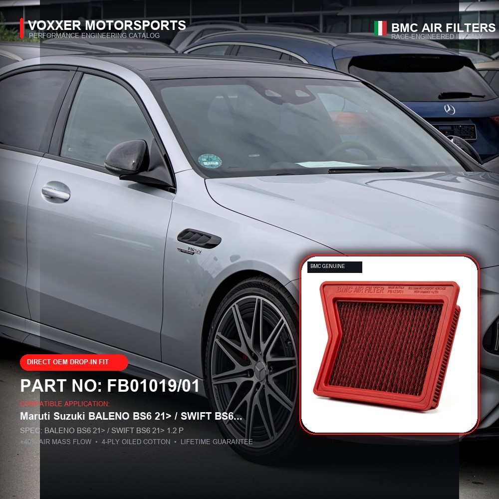 BMC Air Filter — FB01019/01 (BALENO BS6 21> / SWIFT BS6 21> 1.2 P)